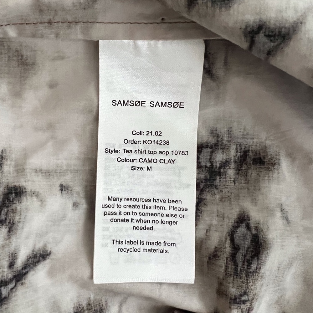 Samsoe Samsoe Button Down Camouflage Clay Sleevel… - image 4